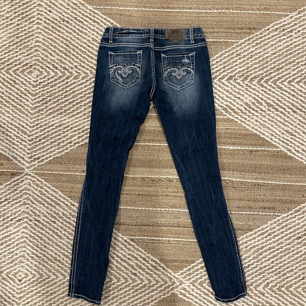 Rerock for express limited edition skinny jeans with rhinestone pockets